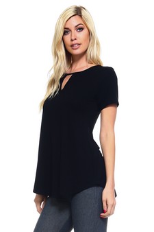 Women's Short Sleeve Key Hole Top style 3