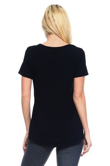 Women's Short Sleeve Key Hole Top style 4