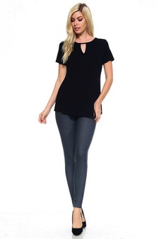 Women's Short Sleeve Key Hole Top style 5