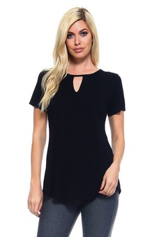 Women's Short Sleeve Key Hole Top