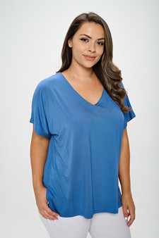 Women's Short Sleeve V-Neck Oversized Top