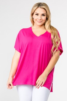 Women's Short Sleeve V-Neck Oversized Top