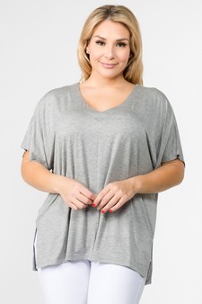 Women's Short Sleeve V-Neck Oversized Top