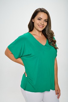 Women's Short Sleeve V-Neck Oversized Top