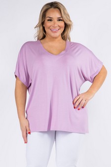 Women's Short Sleeve V-Neck Oversized Top