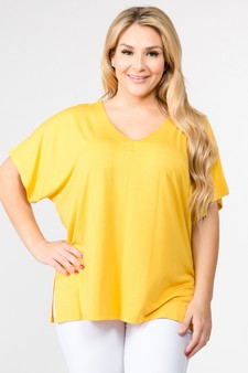 Women's Short Sleeve V-Neck Oversized Top