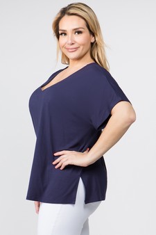 Women's Short Sleeve V-Neck Oversized Top style 2