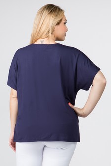 Women's Short Sleeve V-Neck Oversized Top style 4