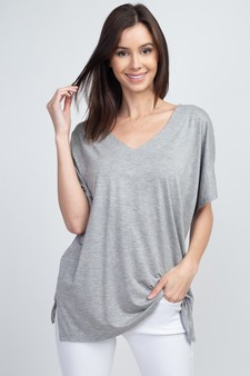 Women's Short Sleeve V-Neck Oversized Top