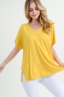 Women's Short Sleeve V-Neck Oversized Top