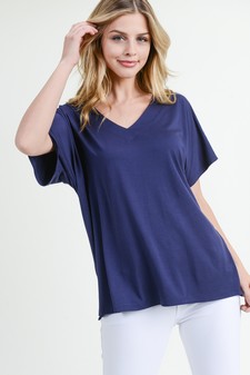Women's Short Sleeve V-Neck Oversized Top style 2