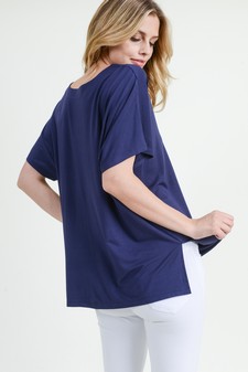 Women's Short Sleeve V-Neck Oversized Top style 4