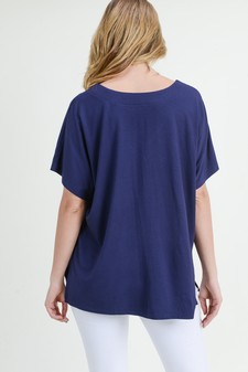 Women's Short Sleeve V-Neck Oversized Top style 5