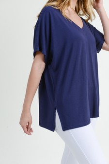 Women's Short Sleeve V-Neck Oversized Top style 6