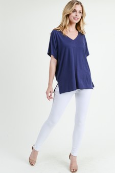 Women's Short Sleeve V-Neck Oversized Top style 7