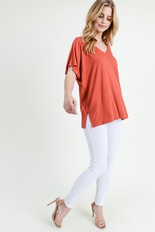 Women's Short Sleeve V-Neck Oversized Top style 2
