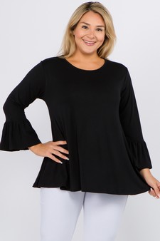 Women's 3/4 Bell Sleeve Top - Plus Size
