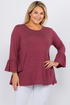 Women's 3/4 Bell Sleeve Top - Plus Size
