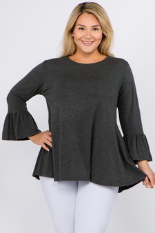 Women's 3/4 Bell Sleeve Top - Plus Size