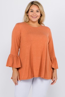 Women's 3/4 Bell Sleeve Top - Plus Size