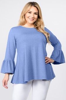 Women's 3/4 Bell Sleeve Top - Plus Size