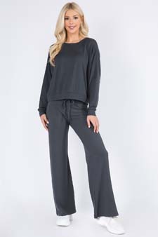Women's Long Sleeve Top and Lounge Pants Set style 4