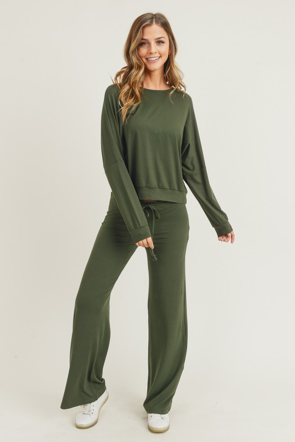 Women's Long Sleeve Top and Lounge Pants Set - Wholesale - Yelete.com