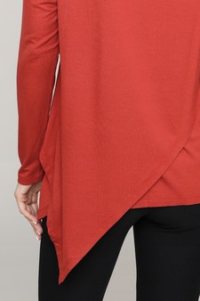 Women's Long Sleeve Asymmetrical Hem Tunic Top style 5