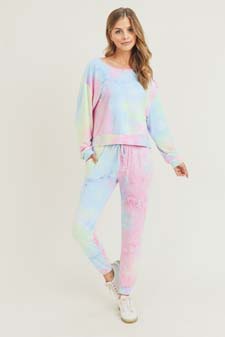 Women’s Long Sleeve Top and Jogger Tie Dye Set