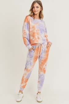 Women’s Long Sleeve Top and Jogger Tie Dye Set