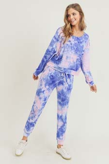 Women’s Long Sleeve Top and Jogger Tie Dye Set