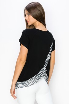 Women’s Asymmetrical Zebra Detailing Athleisure Top