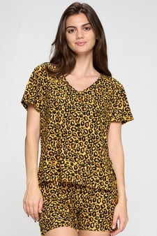 Women's Vivid Leopard Print Loungewear Top