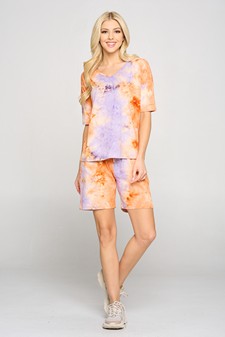 Women's Tie Dye Print Loungewear Set