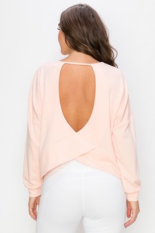 Women’s Oshun Cutout French Terry Long Sleeve Top style 4