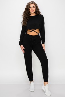 Women's Crop Top Loungewear Set