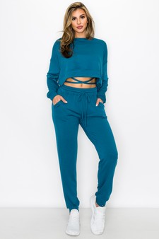 Women's Crop Top Loungewear Set