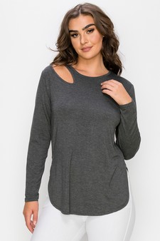Women’s Almond Cut out Long Sleeve