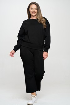 Solid UltraComfy Sweatshirt & Straight Leg Pant Set style 5