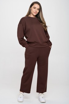 Solid UltraComfy Sweatshirt & Straight Leg Pant Set style 5