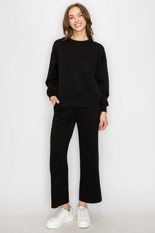 Solid UltraComfy Sweatshirt & Straight Leg Pant Set