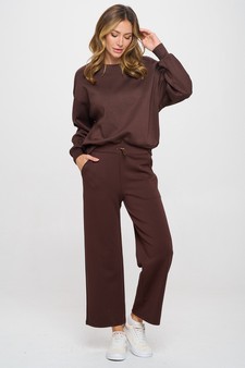 Solid UltraComfy Sweatshirt & Straight Leg Pant Set