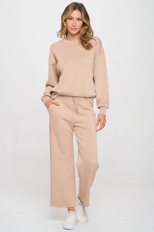 Solid UltraComfy Sweatshirt & Straight Leg Pant Set