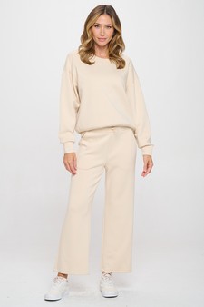 Solid UltraComfy Sweatshirt & Straight Leg Pant Set style 5