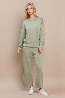Solid UltraComfy Sweatshirt & Straight Leg Pant Set