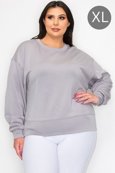 Women’s Solid Crewneck Scuba Sweatshirt (XL only)
