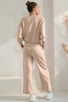 Women's UltraComfy Cropped Sweatshirt & Straight Leg Pant Set style 2