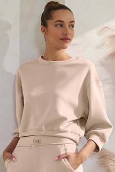 Women's UltraComfy Cropped Sweatshirt & Straight Leg Pant Set style 3