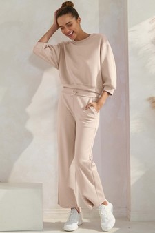ETA 10/31/25 Women's UltraComfy Cropped Sweatshirt & Straight Leg Pant Set