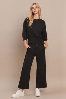 Women's UltraComfy Cropped Sweatshirt & Straight Leg Pant Set